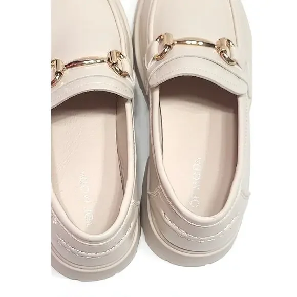 Top Moda Kingsley ivory platform loafers women's size 6 - Picture 3 of 7